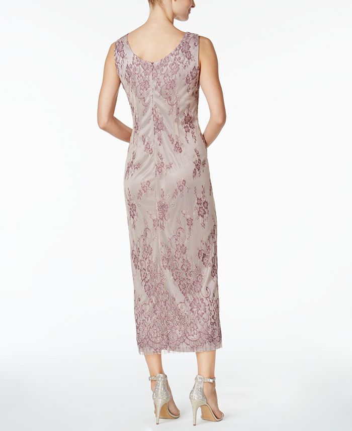 R & M Richards Lace Gown and Chiffon Jacket - Macy's