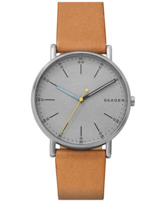 Skagen - Men's Signatur Tan Leather Strap Watch 40mm SKW6373