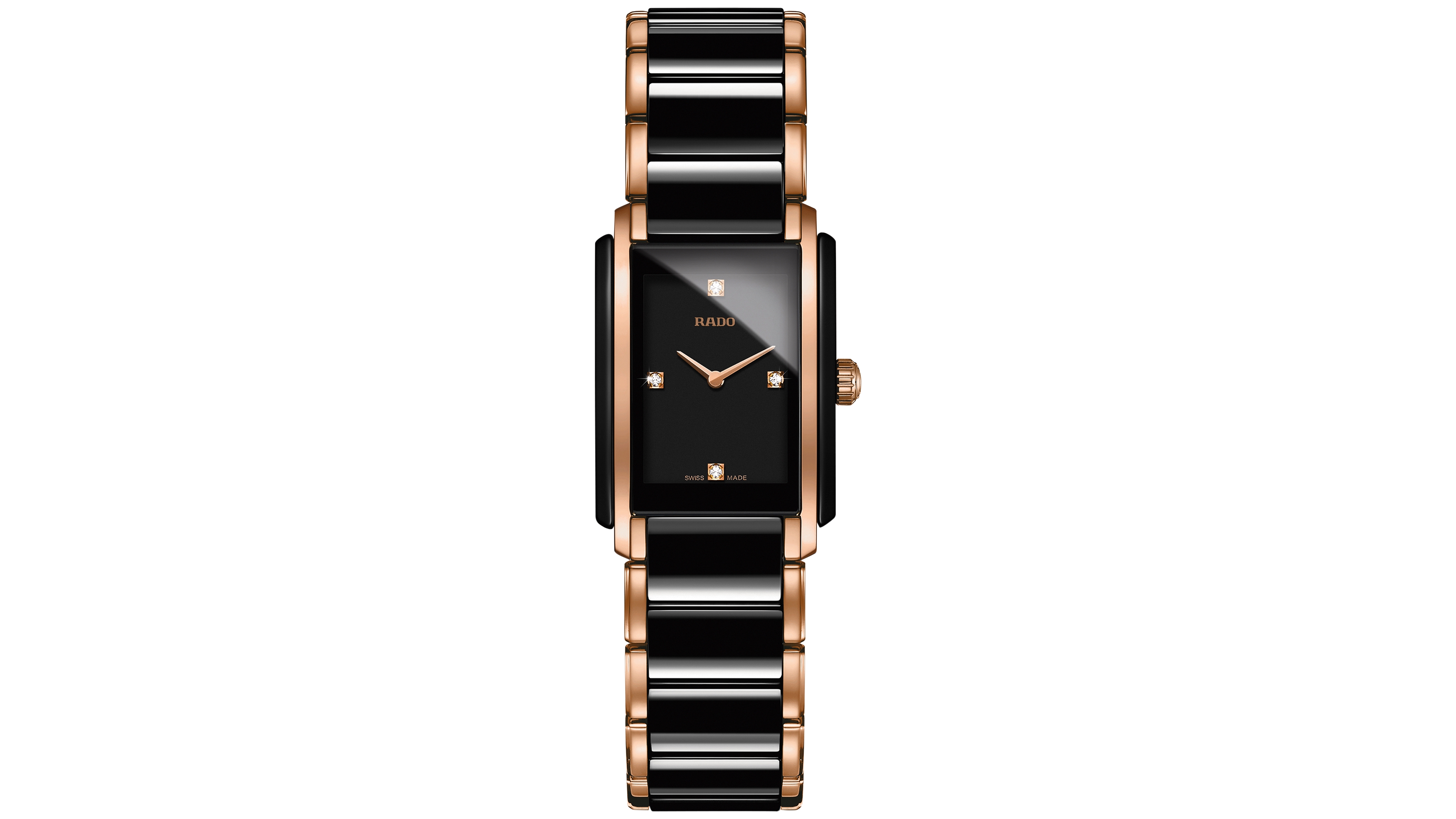 Rado Women's Swiss Integral Diamond Accent Two-Tone Stainless Steel & Ceramic Bracelet Watch 22x33mm R20612712