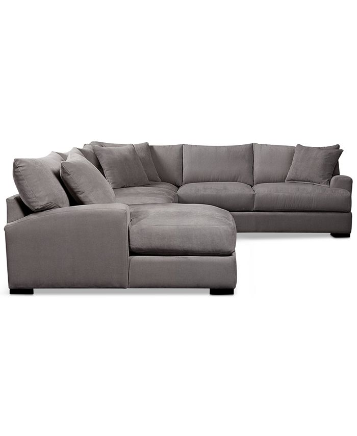 Furniture Rhyder 4Pc. 112" Fabric Sectional Sofa with Chaise, Created