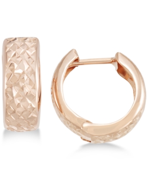 image of Textured Wide Huggie Hoop Earrings