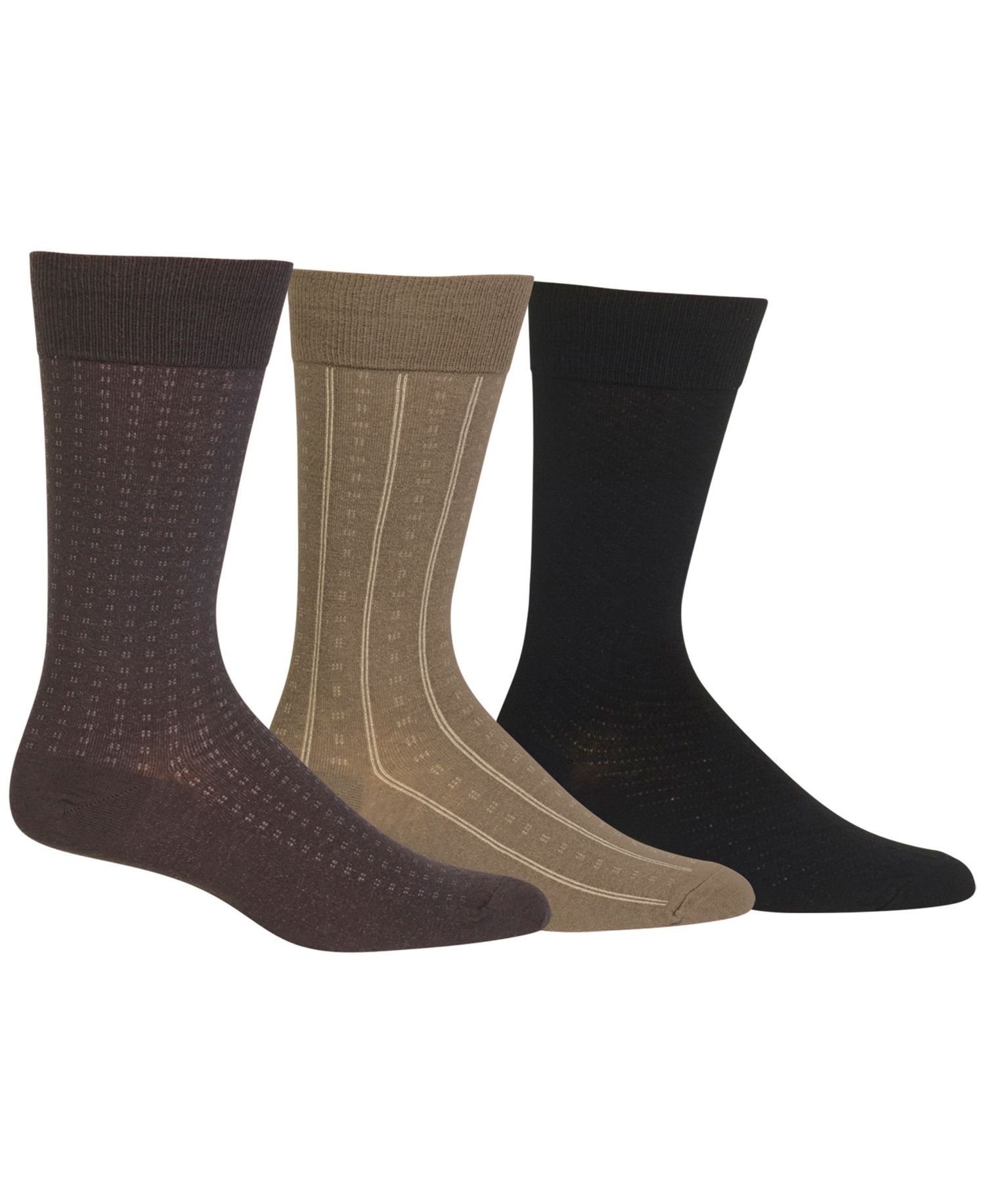 Men's 3-Pk. Assorted Patterns Dress Socks
