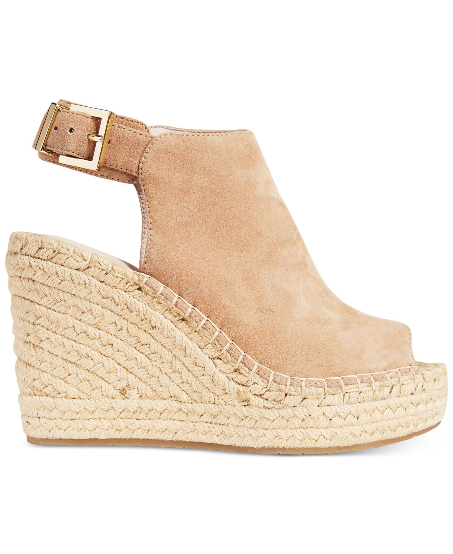 Женские сандалии Kenneth Cole New York Olivia Espadrille Peep-Toe Wedge, цвет: Миндальный — фото 2