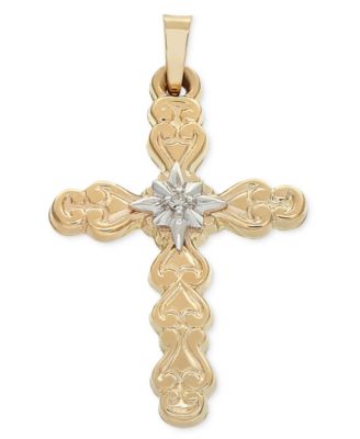 gold filigree cross pendant