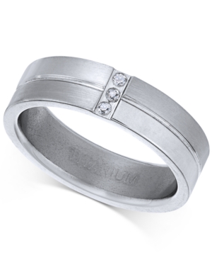 image of Sutton by Rhona Sutton Men-s Titanium Cubic Zirconia Ring