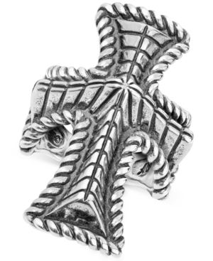 image of Decorative Cross Ring in Sterling Silver