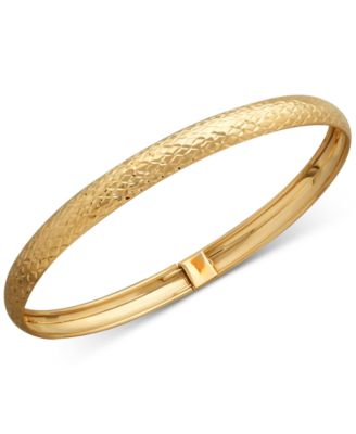 Macy's Textured Bangle Bracelet In 14k Gold - Macy's