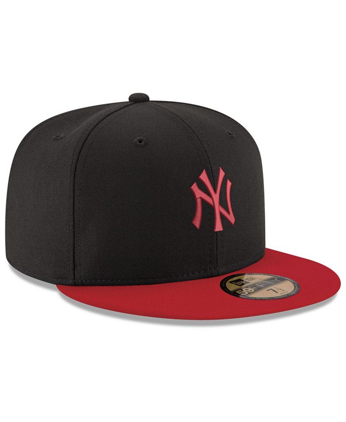 New Era New York Yankees Black & Red 59FIFTY Fitted Cap - Macy's