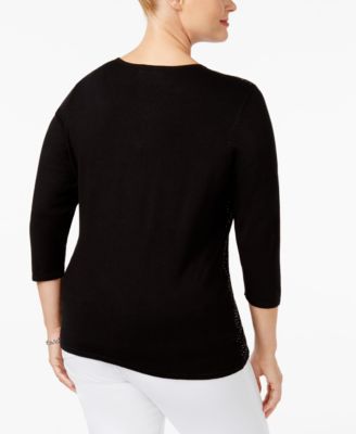 Belldini Plus Size Embellished Cardigan