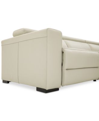 Furniture Nevio 124" 5-pc Leather Sectional Sofa with Chaise, 1 Power Recliner and Articulating Headrests, Created for Macy's