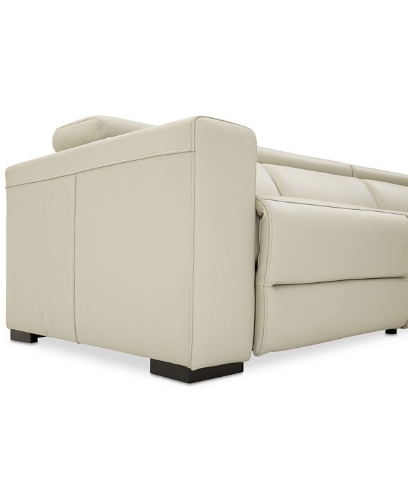 Furniture Nevio 6-pc Leather Sectional Sofa with Chaise, 2 Power
