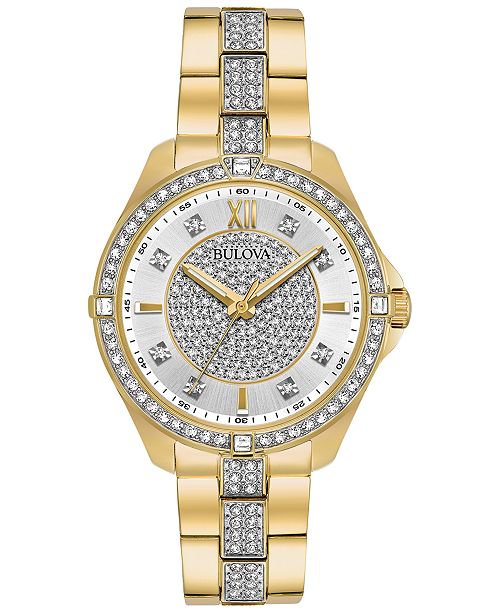 Bulova Women's GoldTone Stainless Steel & Crystal Bracelet Watch 35mm
