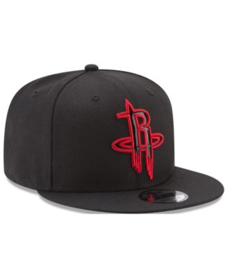 New Era Houston Rockets Patent Blackout 9FIFTY Snapback Cap - Macy's