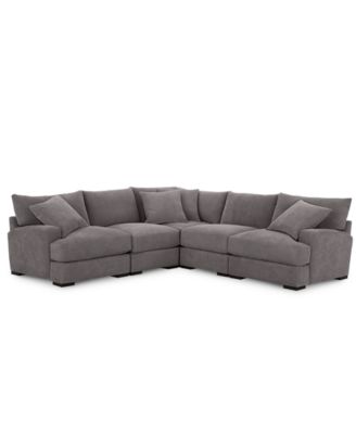 CLOSEOUT! Rhyder 5-Pc. Fabric Sectional Sofa with Armless Chair, Created for Macy's