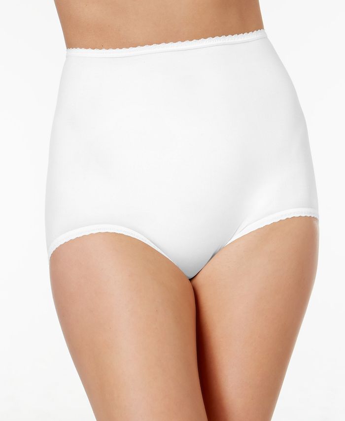 Bali Women's Lacy Skamp Brief Panty, White, 6 