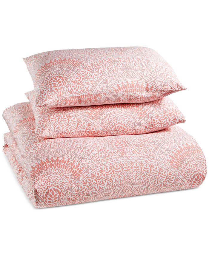 Charter Club CLOSEOUT! Cotton 2Pc. Poppy Patchwork MedallionPrint