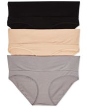 Emprella Maternity Underwear Under Bump, 2 Pack Women Cotton Pregnancy  Postpartum Panties - Black & White M