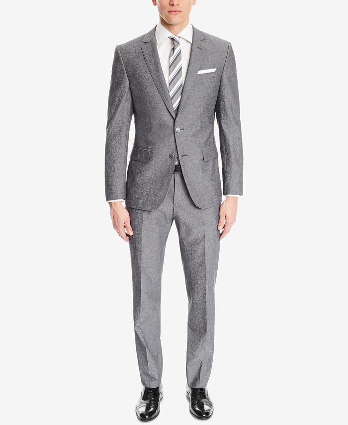 Hugo Boss BOSS Men's Slim-Fit Stretch Seersucker Suit - Macy's