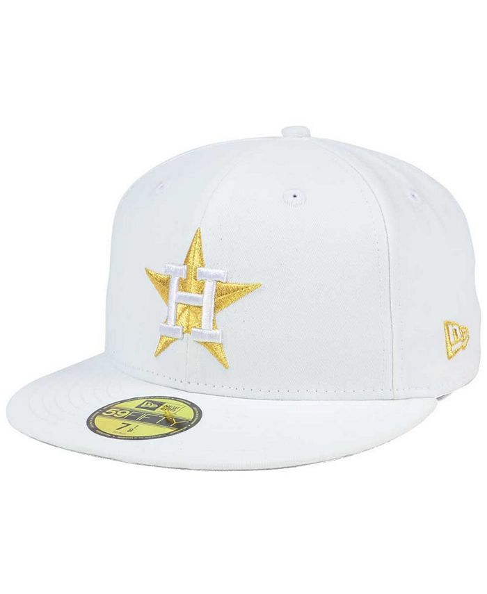 New Era Houston Astros White On Metallic 59FIFTY Cap - Macy's