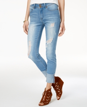 Indigo Rein Juniors Ripped Selvage Skinny Jeans