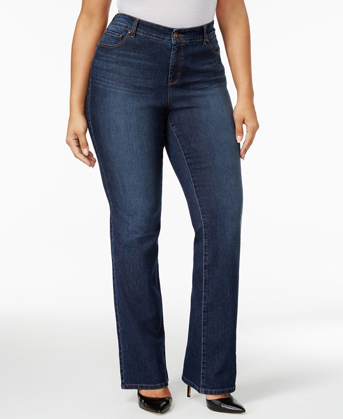 Style & Co Plus Size Tummy-Control Bootcut Jeans, Created for Macy's ...