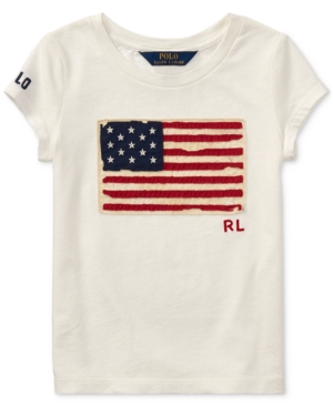 image of Polo Ralph Lauren Little Girls Cotton Jersey Patriotic T-Shirt