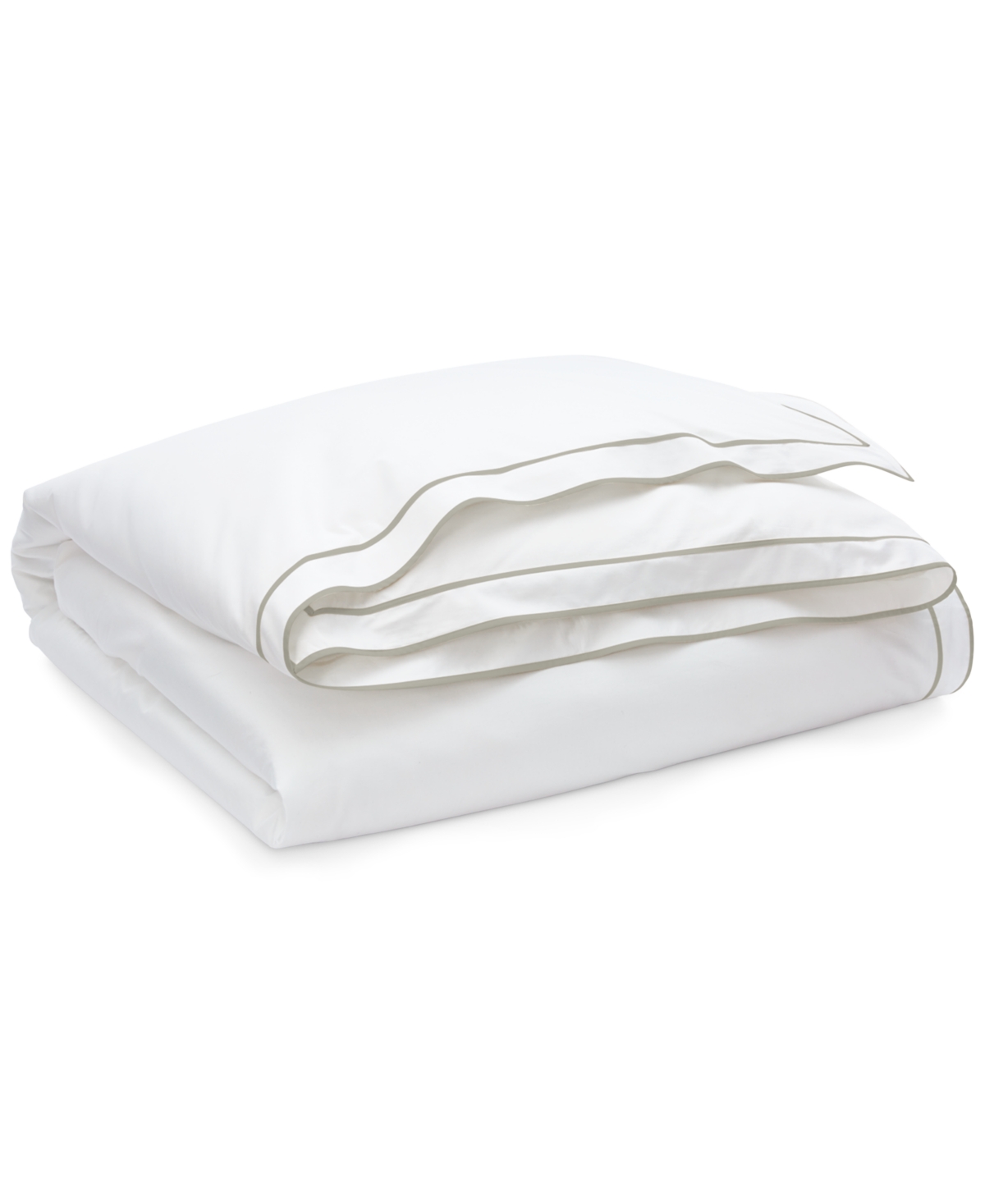 Lauren Ralph Lauren Spencer Sateen Border Duvet Cover, - White  Stone Grey