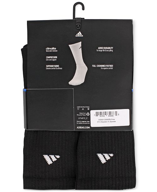 adidas Men's Cushioned Athletic 6Pack Crew Socks & Reviews Socks