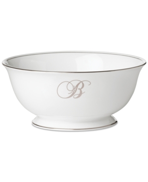 Lenox Federal Platinum Monogram Serving Bowl Script Letters