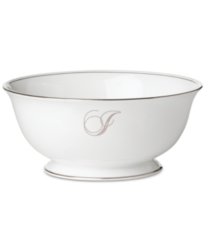 Lenox Federal Platinum Monogram Serving Bowl Script Letters
