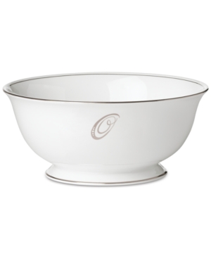 Lenox Federal Platinum Monogram Serving Bowl Script Letters