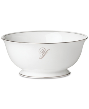 Lenox Federal Platinum Monogram Serving Bowl Script Letters