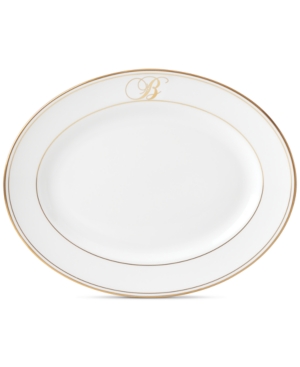 Lenox Federal Gold Monogram Oval Platter Script Letters