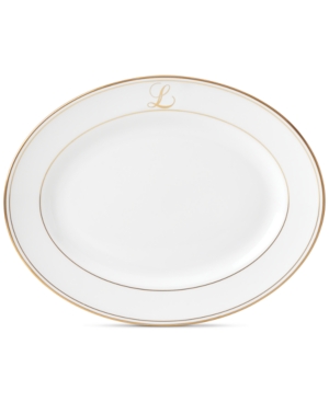 Lenox Federal Gold Monogram Oval Platter Script Letters