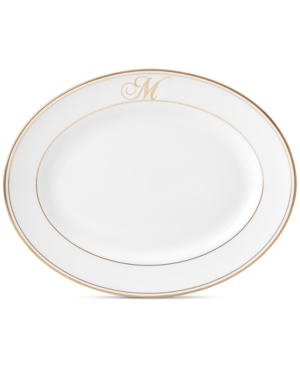 Lenox Federal Gold Monogram Oval Platter Script Letters