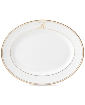 Lenox Federal Gold Monogram Oval Platter Script Letters