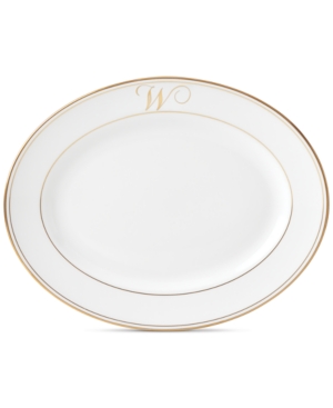 Lenox Federal Gold Monogram Oval Platter Script Letters