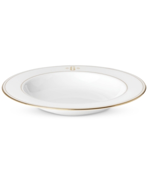 Lenox Federal Gold Monogram Pasta/Rim Soup Bowl Block Letters
