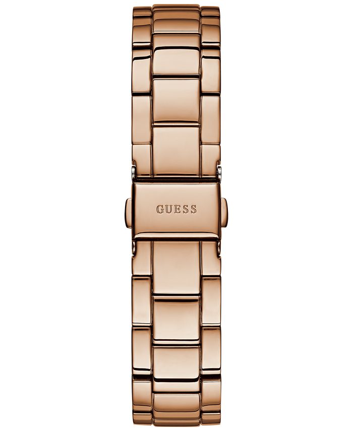 GUESS Women's Rose Gold-Tone Stainless Steel Bracelet Watch 37mm - Macy's