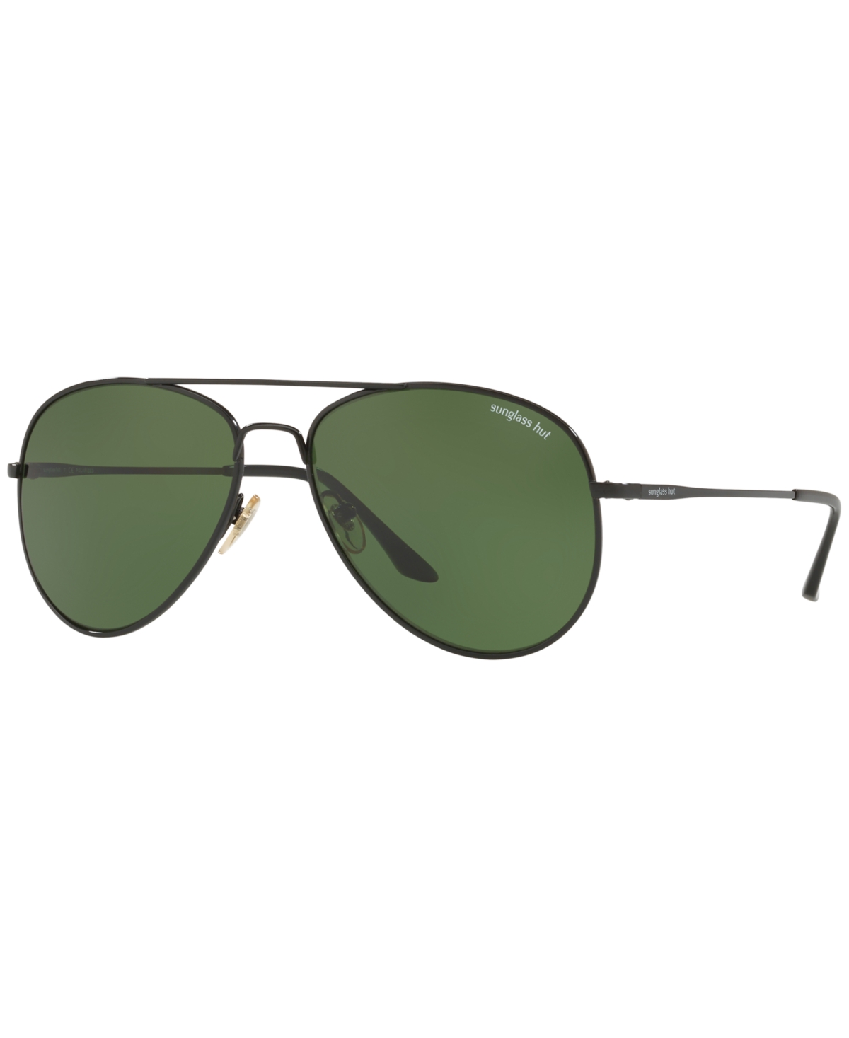 Sunglass Hut Collection Polarized Sunglasses , Hu1001 59 In Black,green Polarized