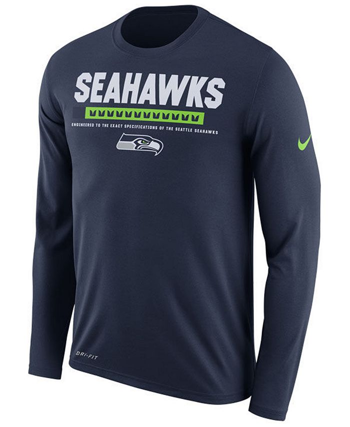 Nike Men's Seattle Seahawks Legend Staff Long Sleeve T-Shirt - Macy's