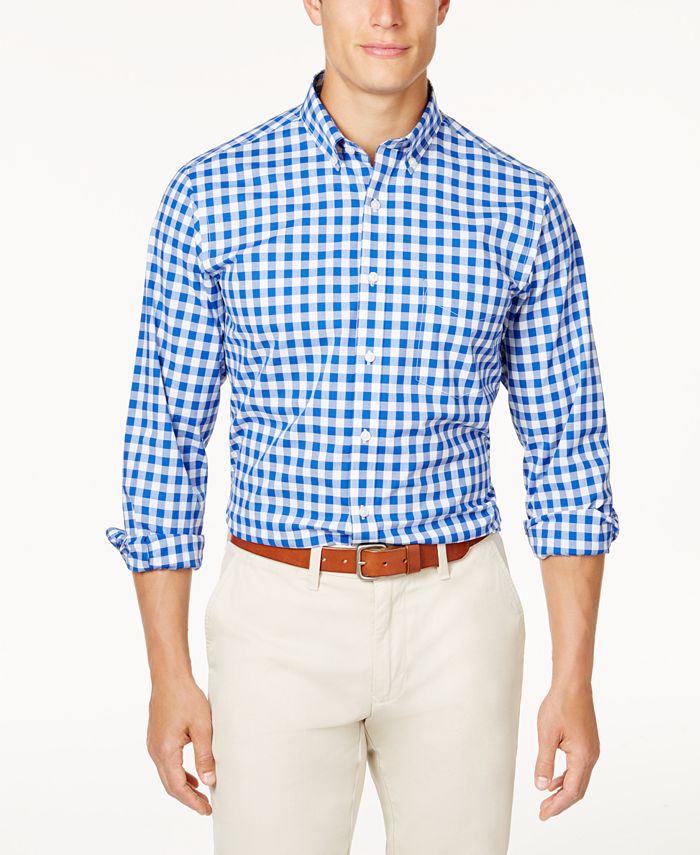 Club Room Men's Stretch Gingham Shirt, Created for Macy's - Macy's