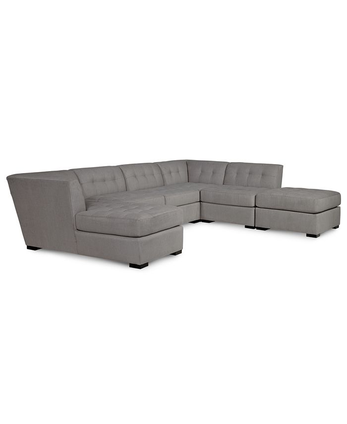 Furniture Roxanne II Performance Fabric 6Pc. Modular Sofa with Chaise