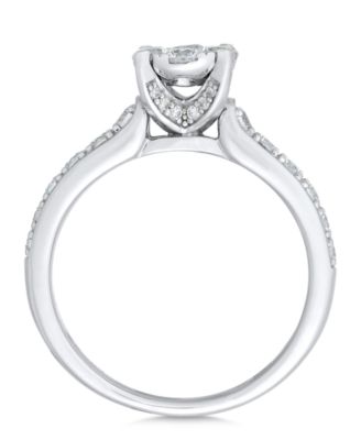 Diamond Cluster Engagement Ring (1 ct. t.w.) in 14k White or Yellow Gold