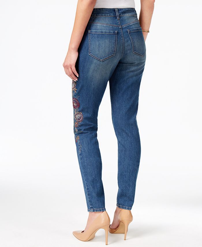 Style & Co Curvy Embroidered Skinny Jeans, Created for Macy's - Macy's