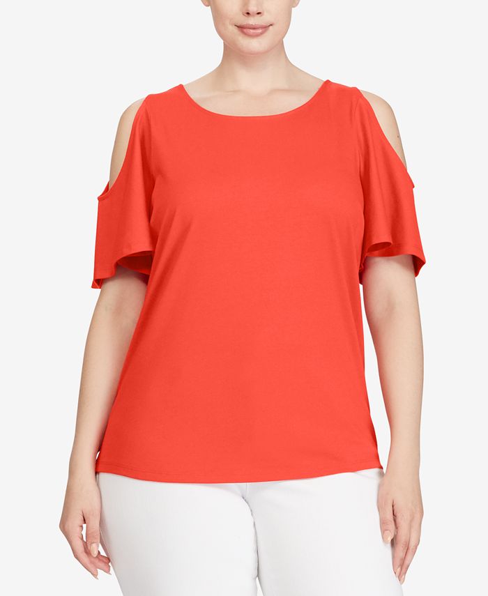 Lauren Cold Shoulder Top in Sky Blue