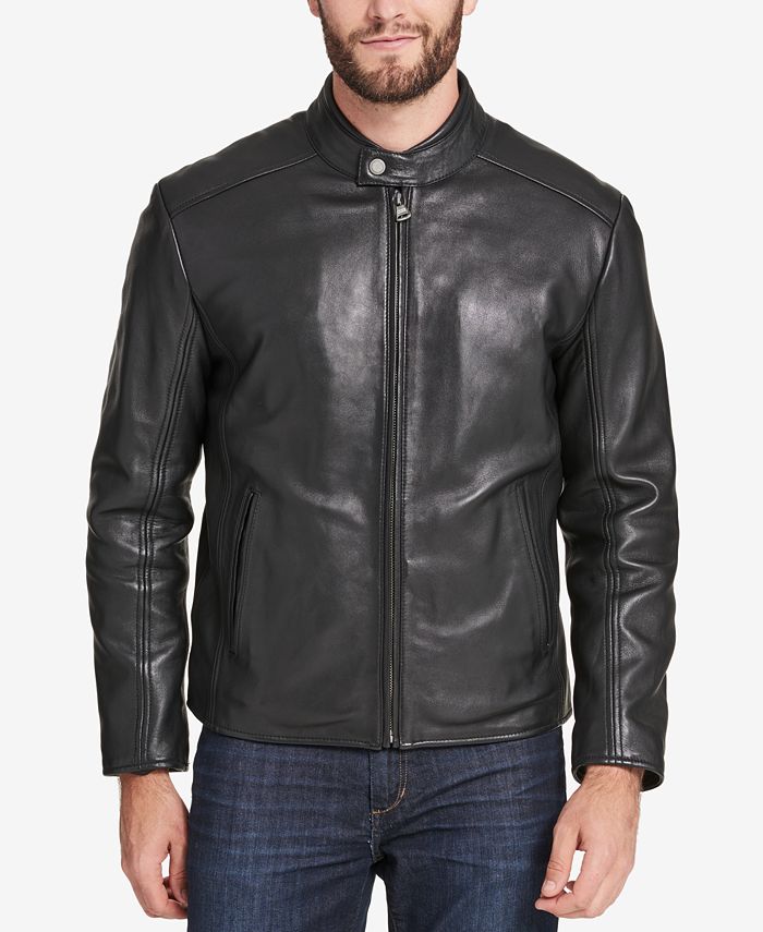 Marc New York Men's Leather Moto Jacket, Created for Macy's - Macy's
