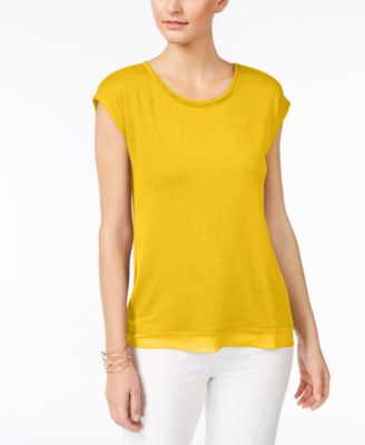 Marled - Chiffon-Trim T-Shirt