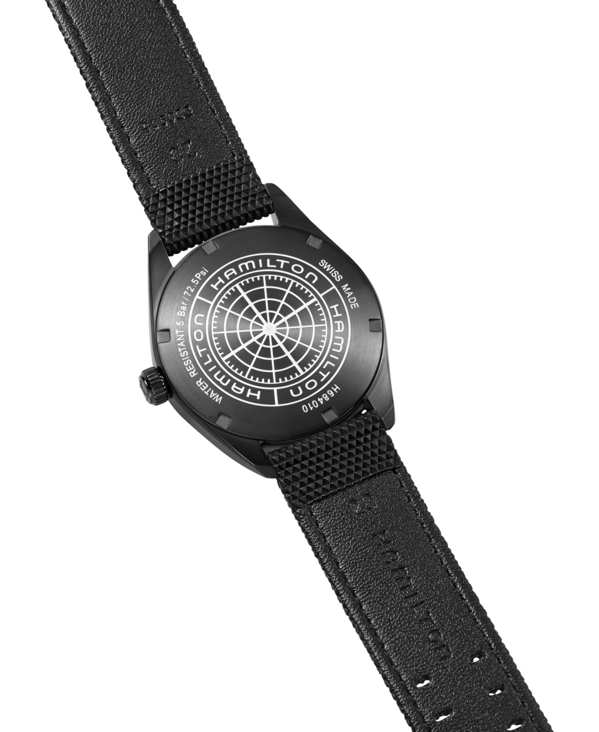 Shop Hamilton Men's Swiss Khaki Field Black Rubber Strap Watch 40mm H68401735