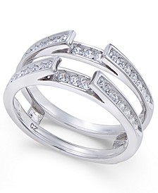 Diamond Channel-Set Solitaire Enhancer Ring Guard (1/2 ct. t.w.) in 14k White Gold